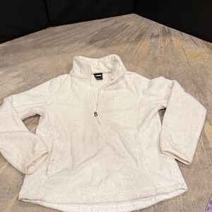 The North Face Women’s white Sherpa Fleece Osito 1/4 Zip Long Sleeve Jacket M